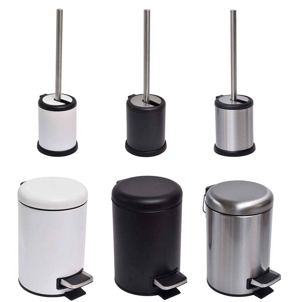 Black Metal Soft Close Bathroom Pedal Trash Can