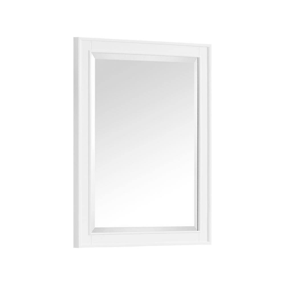Contemporary Rectangular 32"x24" Brown Wood Wall Mirror