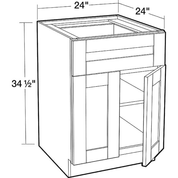 Contractor Express Cabinets Arlington Vessel Blue Plywood Shaker Assembled Corner Easy Reach Kitchen Cab Sft CLS Left 36 in W x 24 in D x 34.5 in H