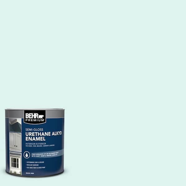 1 qt. #500A-1 Glacier Bay Semi-Gloss Enamel Urethane Alkyd Interior/Exterior Paint