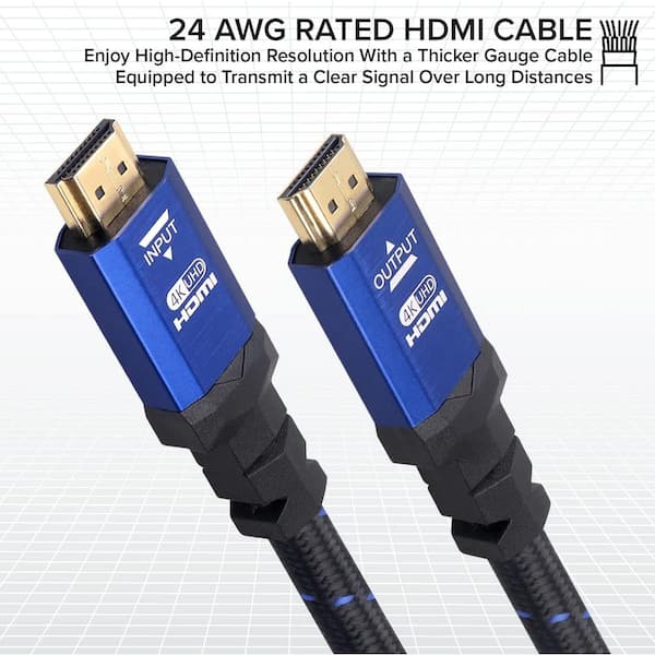 4K UHD HDMI High Speed with Ethernet Cable, 50ft