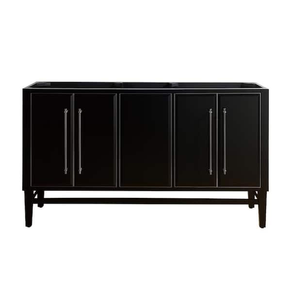 Avanity Mason 60 in. Bath Vanity Cabinet Only in Black with Silver Trim