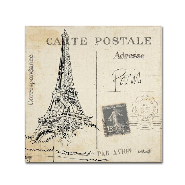 Trademark Fine Art 18 in. x 18 in. "Postcard Sketches III" by Anne Tavoletti Printed Canvas Wall Art