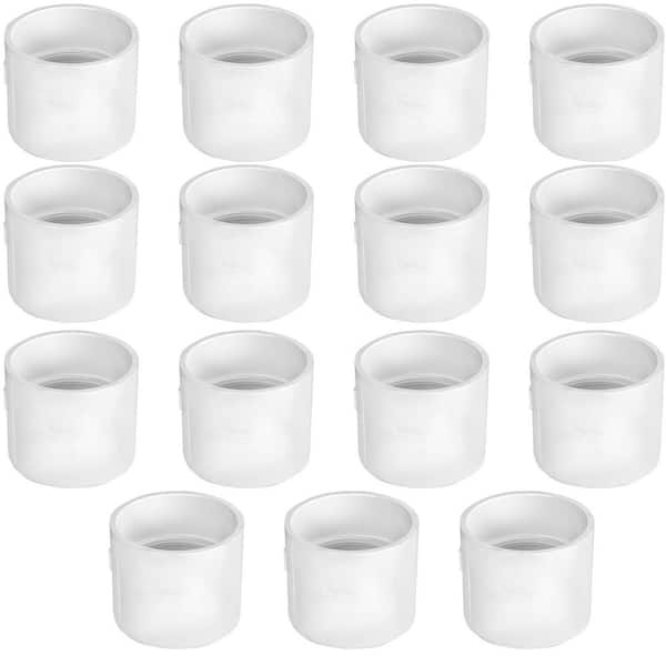 6 in. White Rigid PVC DWV Coupling, Hub x Hub Drain, Waste & Vent Fitting (15-Pack)