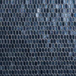 Glimmer Midnight Blue 11.61 in. x 11.73 in. Polished Glass Wall Mosaic Tile (0.94 sq. ft./Each)
