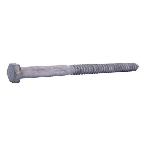 Pack of 25 8 Length Hex Head Galvanized Finish Steel Lag Screw 1/2 Threads External Hex Drive 
