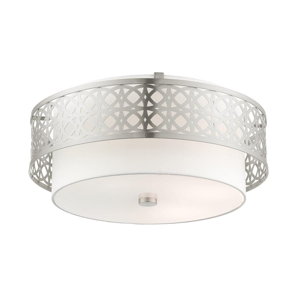 Calinda Brushed Nickel 4-Light Drum Semi-Flush Mount