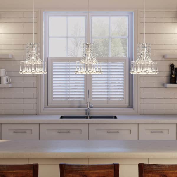 Inverleigh 1-Light Chrome Mini Pendant with Clear Acrylic Accents