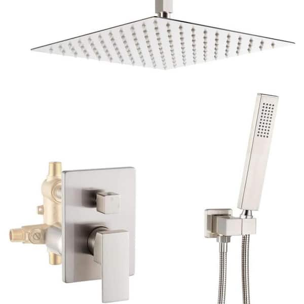 Unbranded Roxy 13.66 in. W 3 Jet Shower Tower in Brushed Nickel 16GS-36185