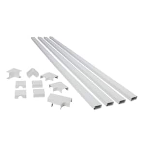 Wiremold CordMate III High-Capacity Cord Cover 15 ft. Kit, Cord Hider for Home or Office, Holds 5 Cable, White