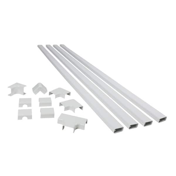 Wiremold CordMate III High-Capacity Cord Cover 15 ft. Kit, Cord Hider for Home or Office, Holds 5 Cable, White