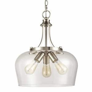 3-Light Modern Pendant Light Industrial Clear Glass Pendant Lighting