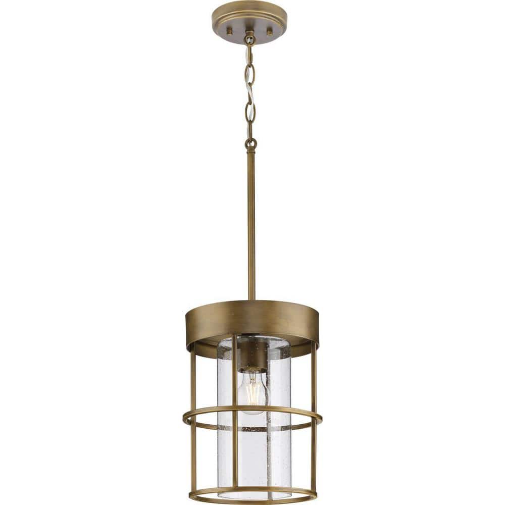 Burgess Aged Bronze Glass Farmhouse Pendant Light