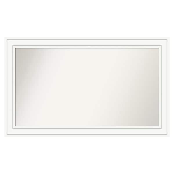 Amanti Art Craftsman White 43 in. x 26 in. Custom Non-Beveled Satin Wood Framed Bathroom Vanity Wall Mirror