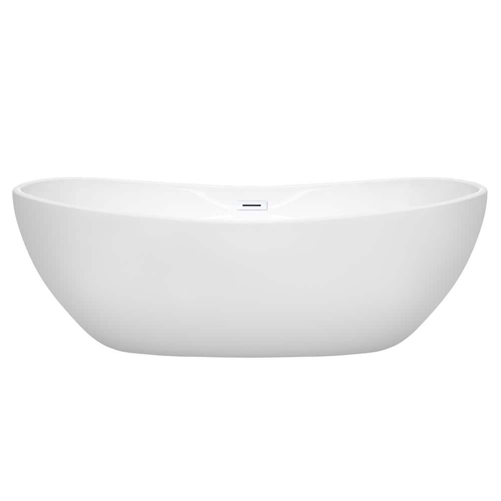 Rebecca 70'' White Acrylic Freestanding Soaking Bathtub