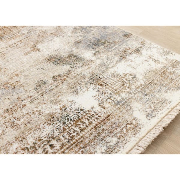 Solvyn Collections 5 ft. x 8 ft. Beige Distressed, Organic, Tribal/Southwestern Indoor Area Rug