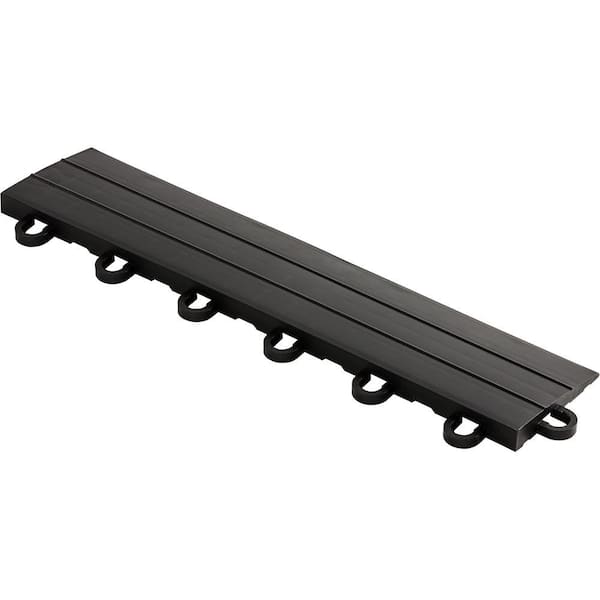 2.75 in. x 12 in. Jet Black Looped Polypropylene Ramp Edging for Diamondtrax Home Modular Flooring (10-Pack)