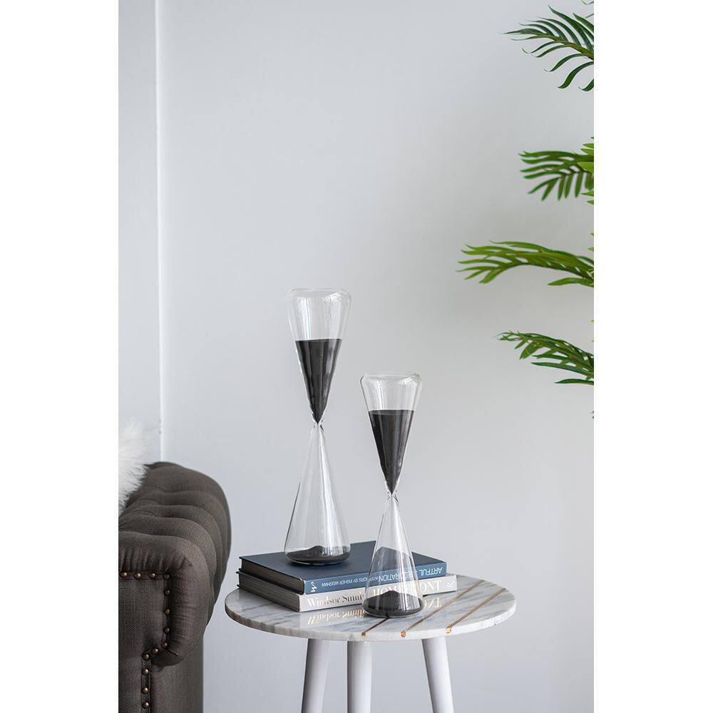 Triangular Hourglass with Black Sand-90-Minute Glass Timer on Crystal Stand price history on PriceWatchPro