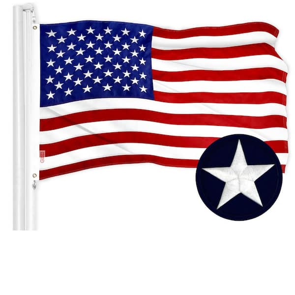 G128 4 ft. x 6 ft. Polyester USA Embroidered Flag 210D BG 1PK