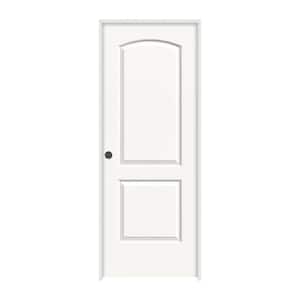 28 in. x 80 in. Caiman 2 Panel Right-Hand Hollow Core White Paint Molded Composite Single Prehung Interior Door