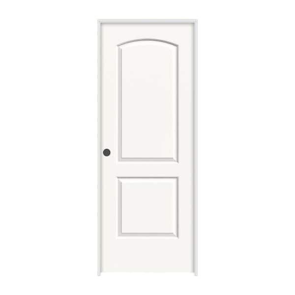 JELD-WEN 28 in. x 80 in. Continental White Painted Right-Hand Smooth Molded Composite Single Prehung Interior Door
