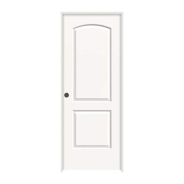 JELD-WEN 30 in. x 80 in. Caiman 2 Panel Right-Hand Hollow Core White Paint Molded Composite Single Prehung Interior Door