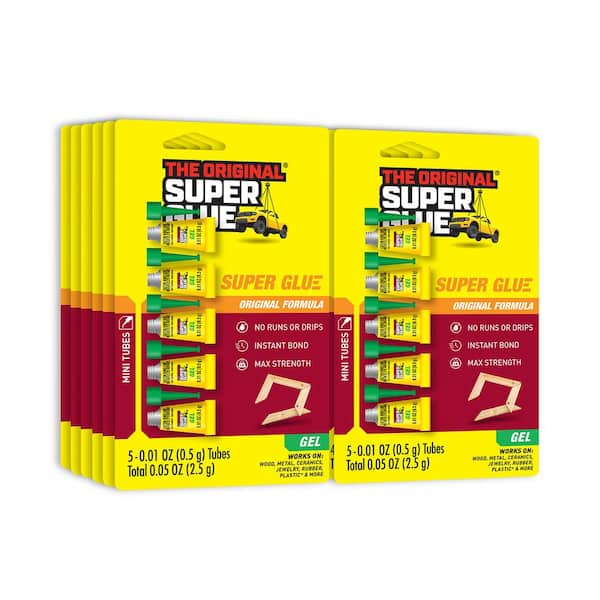 0.01 oz. Super Glue Gel Single Use Minis (5 per Pack) Tubes per Card (12-Pack)
