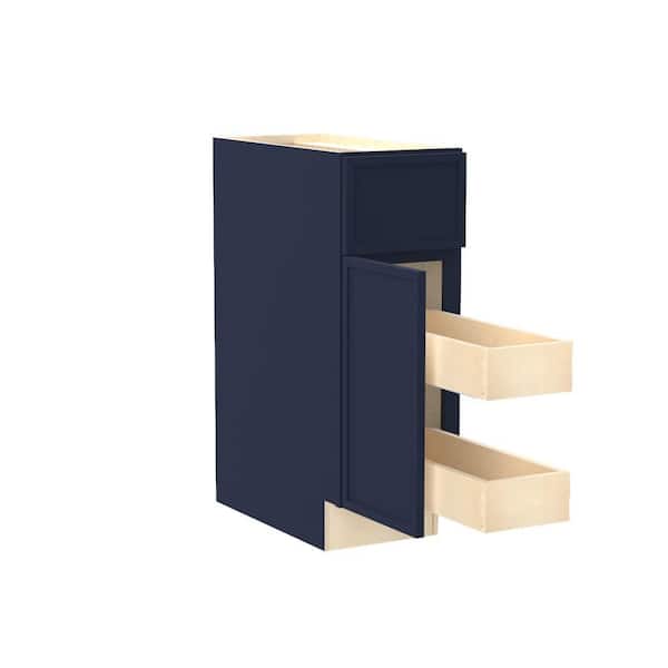 Franklin 15 in. W x 24 in. D x 34.5 in. H Assembled Plywood Base Kitchen Cabinet in Vessel Blue with 2ROT Soft Close LH