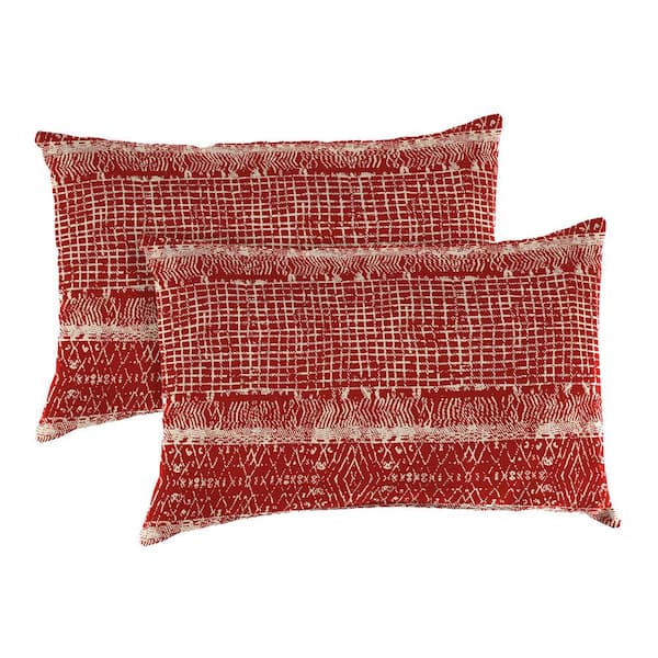 14 in. L x 20 in. W x 6 in. T Rectangular Outdoor Lumbar Pillow in Everest Caramel (2-Pack)