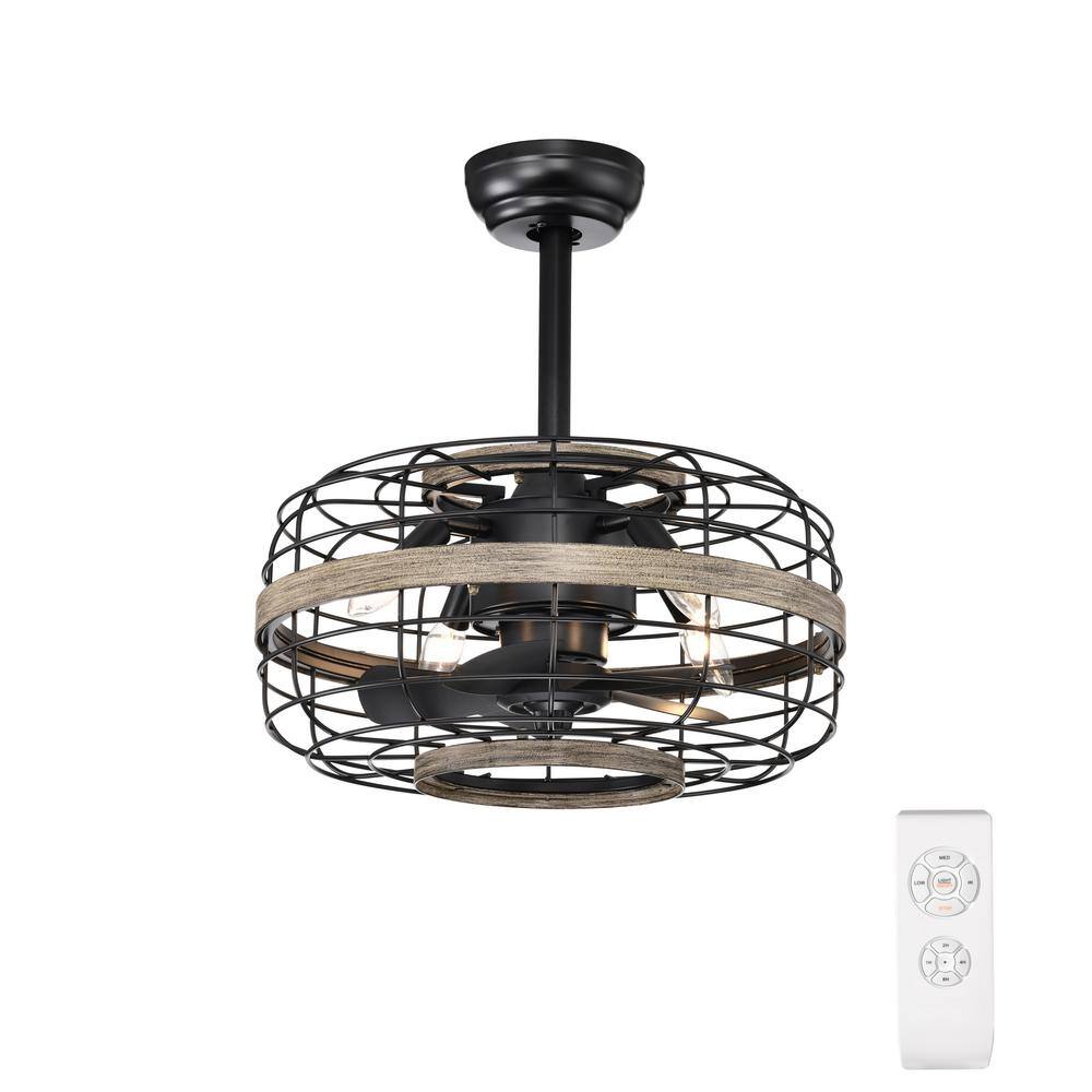 18 in. Smart Indoor Matte Black Ceiling Fan with Remote Control and 5 ABS B