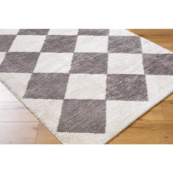 Fossay Shag Black 8 ft. x 10 ft. Modern Indoor Area Rug