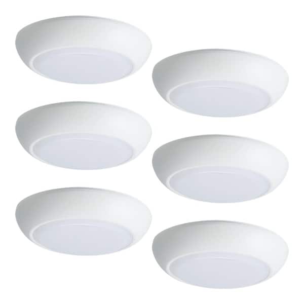 HALO CLD 7 in. White Selectable Integrated LED Flush Mount Ceiling Light (6-Pack)