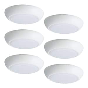 CLD 7 in. White Selectable Integrated LED Flush Mount Ceiling Light (6-Pack)