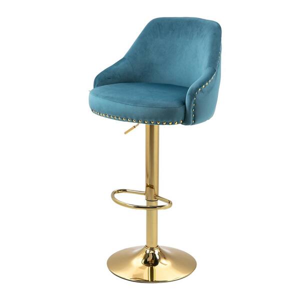 light blue metal bar stools