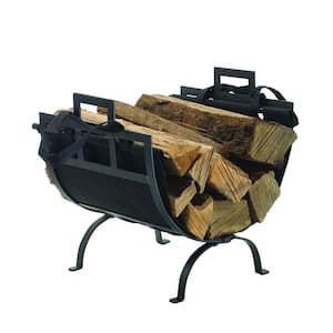 1.4 ft. Decorative Firewood Rack with Removable Canvas Tote