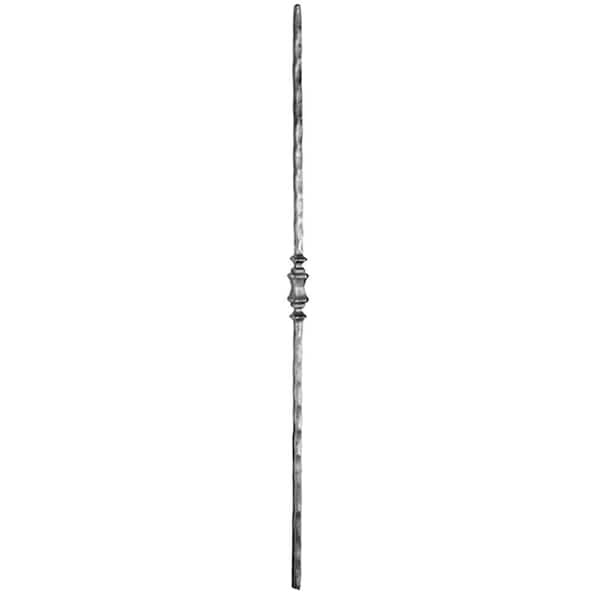 arteferro 39-3/8 in. x 1/2 in. Square Hammered Bar Single Centered Bushing Forged Raw Picket