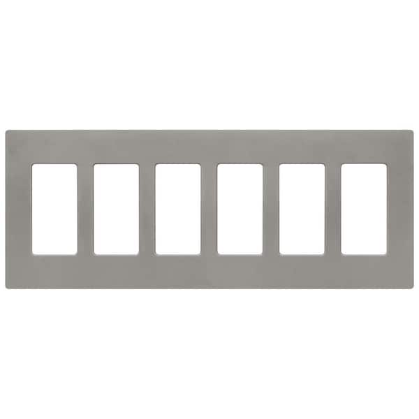 Lutron Claro 6 Gang Wall Plate for Decorator/Rocker Switches, Satin, Cobblestone (SC-6-CS) (1-Pack)