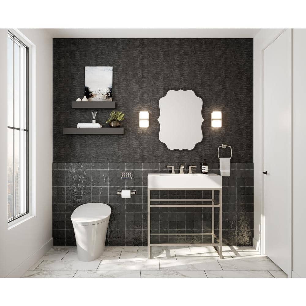 Nassau Jet Black 4" x 4" Satin Finish Ceramic Wall Tile