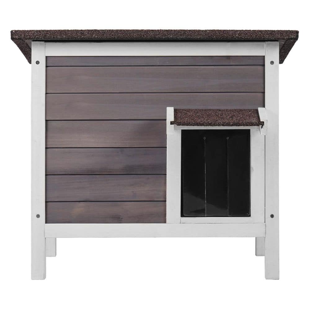 Outdoor Cat House Weatherproof, Feral Cat Shelter for Multiple Cats, Wooden, Open Roof, 24 in. L x 20 in. W x 21 in. H price history on PriceWatchPro