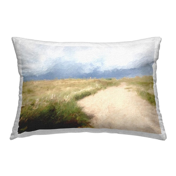 Stupell Industries Seaside Beach Path Green Rectangular Outdoor Throw Pillow