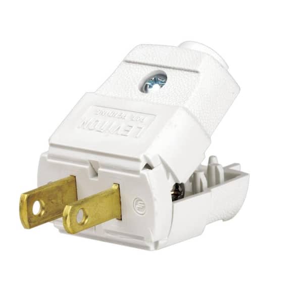 15 Amp 125-Volt 2-Pole 2-Wire Polarized Plug, White 101-WH