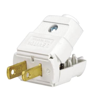 15 Amp 125-Volt 2-Pole 2-Wire Polarized Plug, White