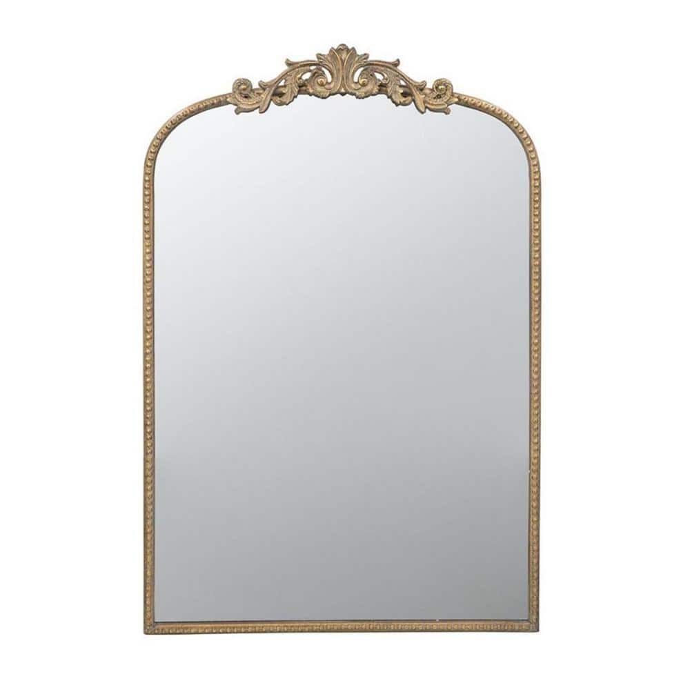 Gold Ornate Wood Framed Vanity Mirror, 24x36 inch