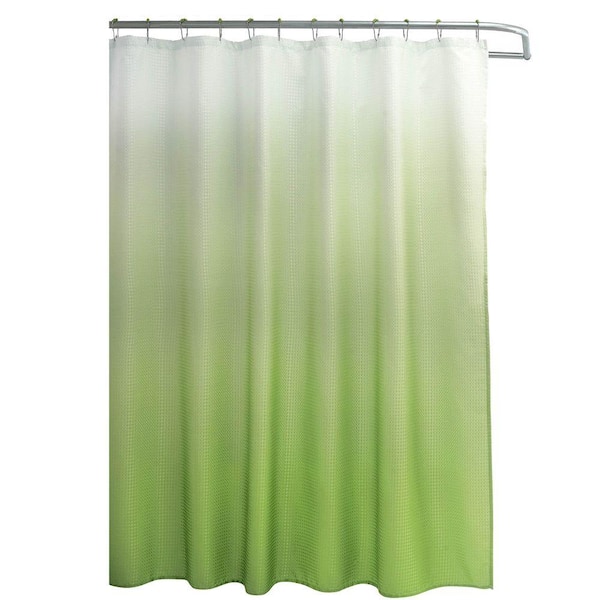 Texture Printed Shower Curtain Set, Lime Green Shower Curtain Set