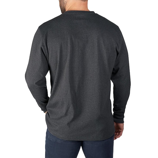 Dark gray long sleeve top with zipper and pocket