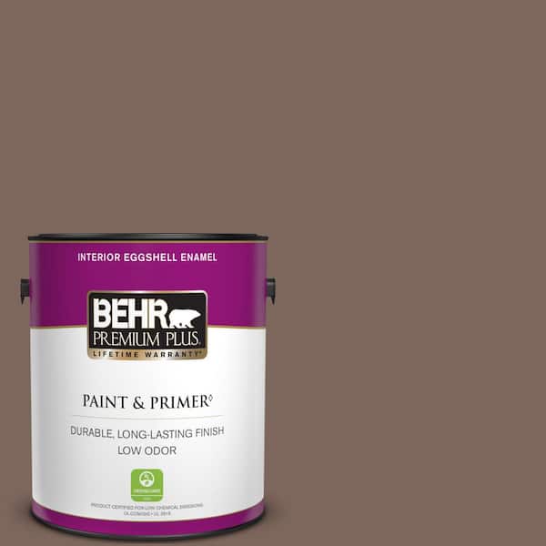 BEHR PREMIUM PLUS 1 gal. #BNC-23 Almond Truffle Eggshell Enamel Low Odor Interior Paint & Primer