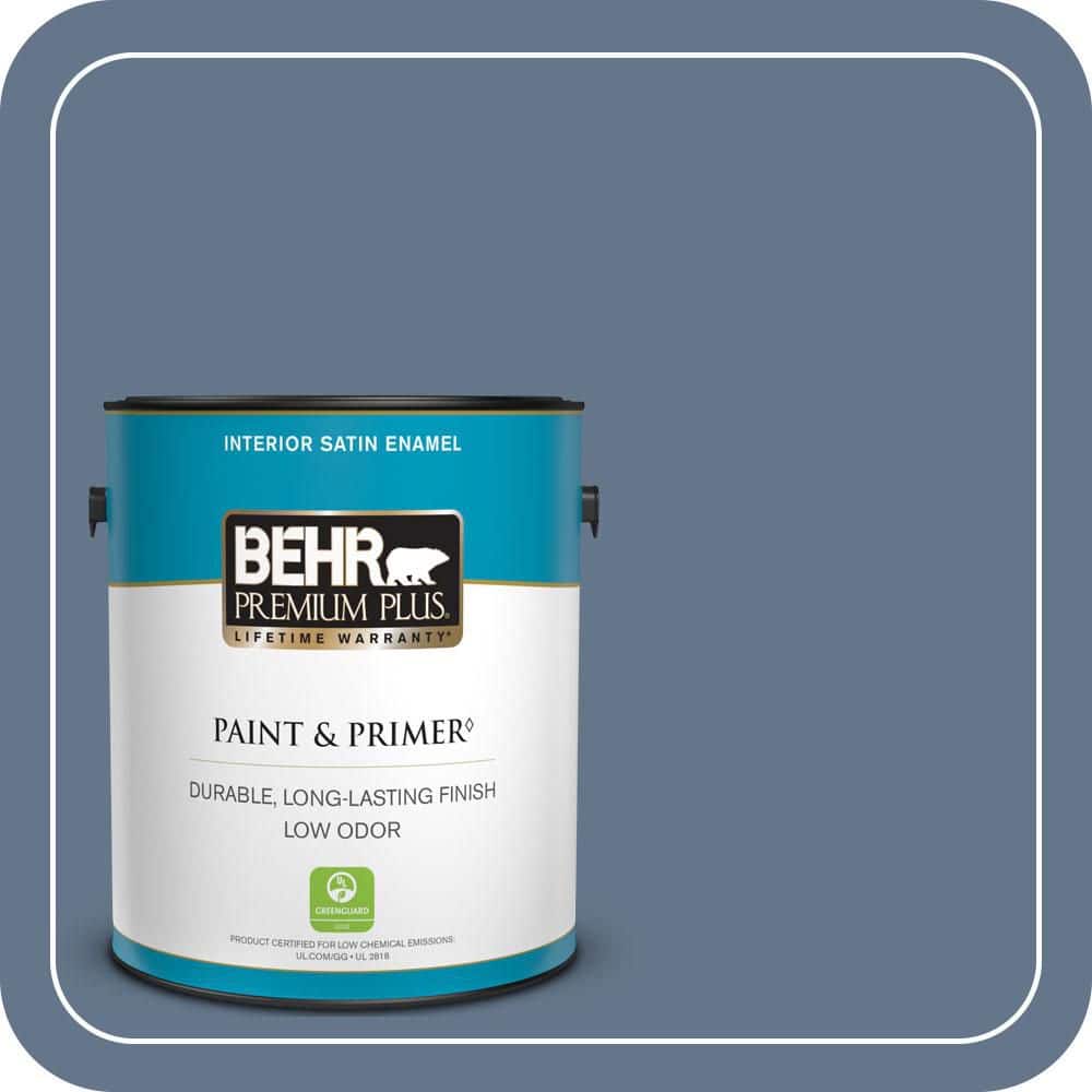 1 gal. #BXC-75 Saltbox Blue Satin Enamel Low Odor Interior Paint & Primer price history on PriceWatchPro