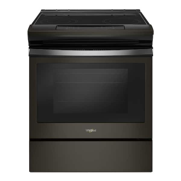 Whirlpool 4.8 cu. ft. Electric Range with Easy-Wipe Ceramic Glass Cooktop in Fingerprint Resistant Black Stainless