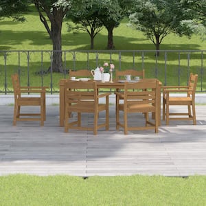 7-Pieces Teak HIPS Patio Furniture Outdoor Dining Chair and Table