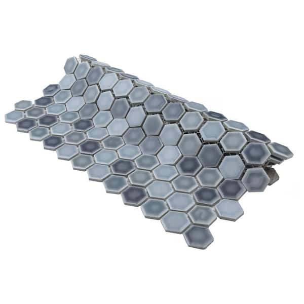 Merola Tile Hudson 1 in. Hex Stillwater 11-7/8 in. x 13-1/4 in